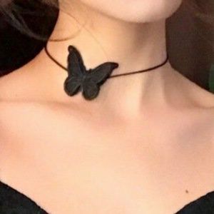 Black Lace Butterfly Feminine Necklace Choker